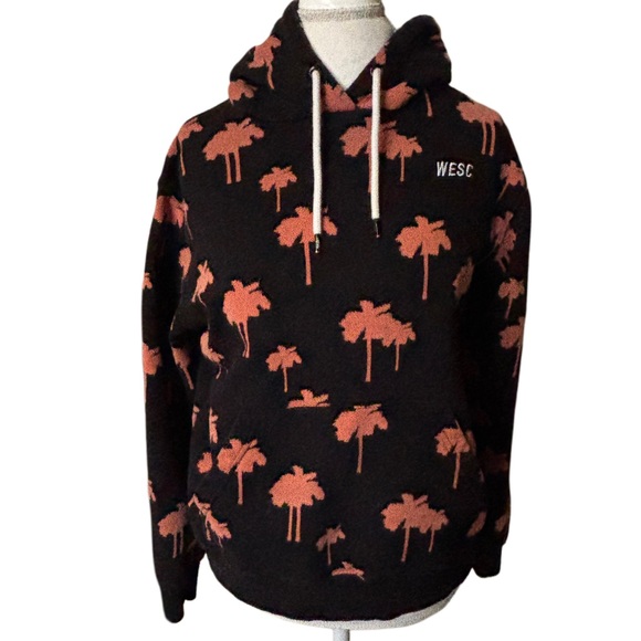 Wesc Black and Orange Palm Print Hoodie Size M - Picture 2 of 11